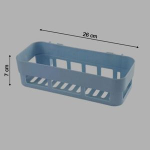 ABS PLASTIC CADDY BASKET SHELF RACK WITH WALL MOUNTED SUCTION