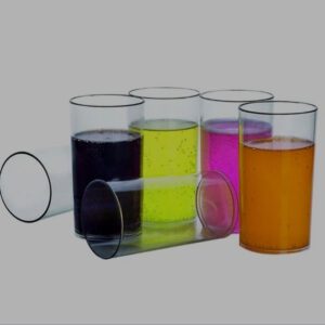 TRANSPARENT CLEAR LOOK PLASTIC GLASS SET OF 6PCS. 330ML.