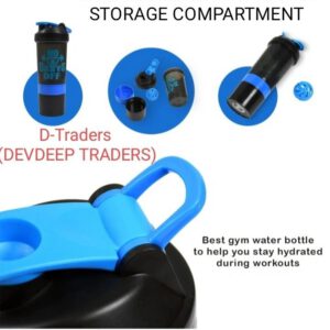 GYM WATER BOTTLE WITH 2 STORAGE COMPARTMENT