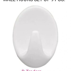 SELF ADHESIVE PLASTIC WALL HOOKS SET OF 9 PCS.
